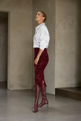 Kerrison Velvet Lace Skirt Dark Crimson Kerrison Velvet Lace Skirt Dark Crimson