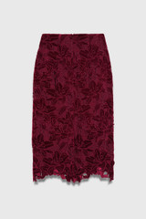 Kerrison Embroidered Velvet Skirt Dark Crimson Kerrison Embroidered Velvet Skirt Dark Crimson