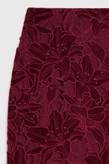 Kerrison Embroidered Velvet Skirt Dark Crimson Kerrison Embroidered Velvet Skirt Dark Crimson