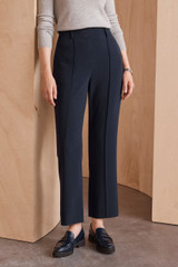 Clever Crepe Allerton Pintuck Straight-Leg Trousers Navy Clever Crepe Allerton Pintuck Straight-Leg Trousers Navy