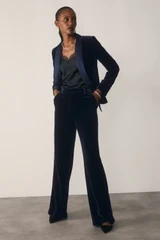 Lexington Velvet Trousers Navy