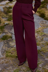Adelaide Crepe Wide-Leg Trousers Dark Crimson Adelaide Crepe Wide-Leg Trousers Dark Crimson