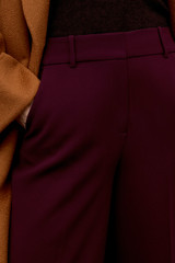 Adelaide Crepe Wide-Leg Trousers Dark Crimson Adelaide Crepe Wide-Leg Trousers Dark Crimson