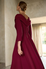 Palermo Pure Wool Double Crepe Dress Crimson Palermo Pure Wool Double Crepe Dress Crimson
