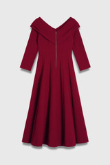 Palermo Pure Wool Double Crepe Dress Crimson Palermo Pure Wool Double Crepe Dress Crimson