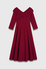 Palermo Pure Wool Double Crepe Dress Crimson Palermo Pure Wool Double Crepe Dress Crimson