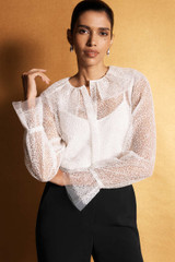 Soleto Sequin Lace Blouse Ivory Soleto Sequin Lace Blouse Ivory