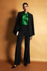 Ocana Satin Long Sleeve Blouse Deep Emerald Ocana Satin Long Sleeve Blouse Deep Emerald