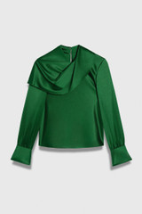 Ocana Satin Long Sleeve Blouse Deep Emerald Ocana Satin Long Sleeve Blouse Deep Emerald