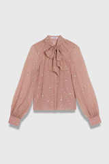 Lusia Fil Coupe Blouse Soft Pink And Gold