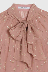 Lusia Fil Coupe Blouse Soft Pink And Gold Lusia Fil Coupe Blouse Soft Pink And Gold