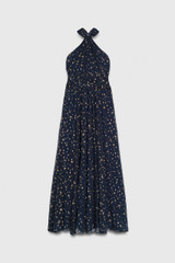 Rivara Fil Coupe Gown Navy And Gold Rivara Fil Coupe Gown Navy And Gold