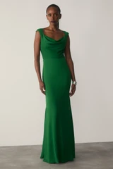 Amorosi Silk Gown Deep Emerald