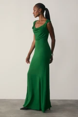 Amorosi Silk Gown Deep Emerald