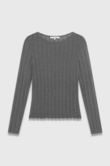 Ashford Metallic Knit Top Dark Silver