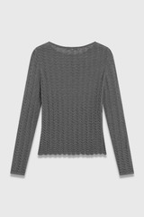 Ashford Metallic Knit Top Dark Silver