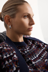 Ayen Metallic Jacquard Sweater Navy Ayen Metallic Jacquard Sweater Navy