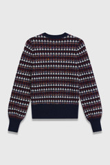 Ayen Metallic Jacquard Sweater Navy