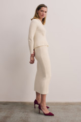 Roce Cotton Blend Boucle Skirt Ivory