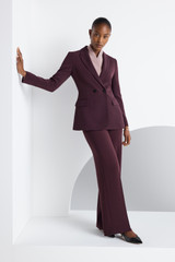 Clever Crepe Adelaide Wide-Leg Trousers Plum