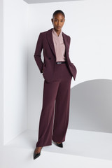 Clever Crepe Adelaide Wide-Leg Trousers Plum