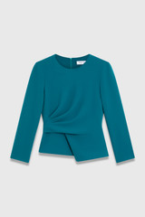 Malone Sculpt Stretch Crepe Top Kingfisher Blue
