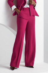 Adelaide Sculpt Stretch Crepe Wide-Leg Trousers Magenta
