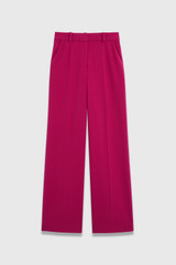 Adelaide Sculpt Stretch Crepe Wide-Leg Trousers Magenta