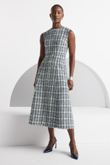 Tureen Tweed Dress Navy And Ivory