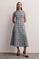 Tureen Tweed Dress Navy And Ivory