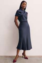 Ocana Satin Blouse Midnight Navy