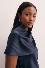 Ocana Satin Blouse Midnight Navy