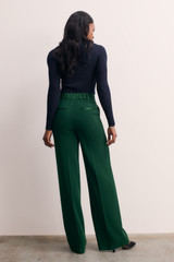 Clever Crepe Adelaide Wide-Leg Trousers Forest Green