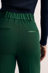 Clever Crepe Adelaide Wide-Leg Trousers Forest Green