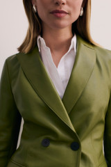 Knighton Leather Jacket Olive