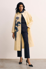 Idra Fil Coupe Coat Pale Yellow And Navy