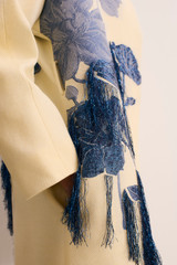 Idra Fil Coupe Coat Pale Yellow And Navy