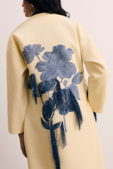 Idra Fil Coupe Coat Pale Yellow And Navy