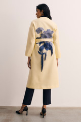 Idra Fil Coupe Coat Pale Yellow And Navy