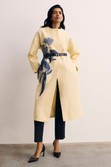 Idra Fil Coupe Coat Pale Yellow And Navy