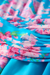 Portofino Silk Chiffon Dress Turquoise And Pink