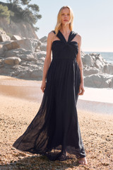 Sevilla Silk Chiffon Maxi Dress Navy