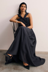 Sevilla Silk Chiffon Maxi Dress Navy