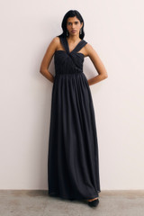 Sevilla Silk Chiffon Maxi Dress Navy