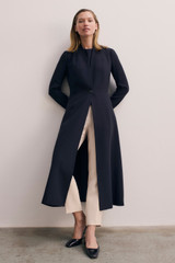 Clever Crepe Finchley Coat Navy
