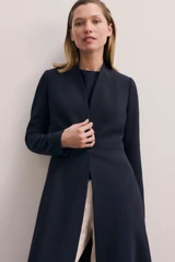 Clever Crepe Finchley Coat Navy