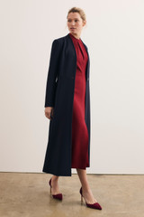 Clever Crepe Finchley Coat Navy - Welcome to the Fold LTD