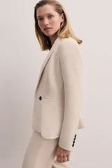 Clever Crepe Doppio Caselle Jacket Stone