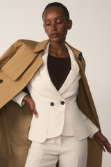Clever Crepe Doppio Caselle Jacket Stone