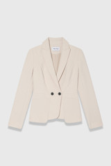 Clever Crepe Doppio Caselle Jacket Stone
